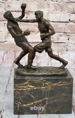 Art Deco Bronze Sculpture Sport Boxer Bookend For Sale