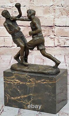 Art Deco Bronze Sculpture Sport Boxer Bookend For Sale