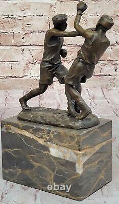 Art Deco Bronze Sculpture Sport Boxer Bookend For Sale