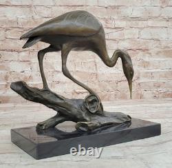 Art Deco Bronze Sculpture Statue Figurine Decor Signed Milo Crane