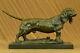 Art Deco Bronze Sculpture Statue Of Basset Bloodhound Dog Sleuth Figurine