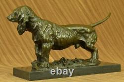 Art Deco Bronze Sculpture Statue of Basset Bloodhound Dog Sleuth Figurine