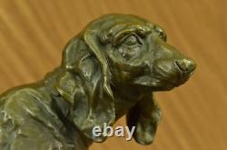 Art Deco Bronze Sculpture Statue of Basset Bloodhound Dog Sleuth Figurine