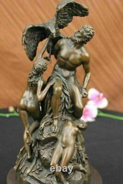 Art Deco Bronze Sculpture of Zeus and Eagle with Marble Figurine Base Opener