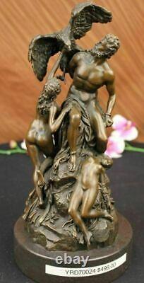 Art Deco Bronze Sculpture of Zeus and Eagle with Marble Figurine Base Opener
