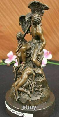 Art Deco Bronze Sculpture of Zeus and Eagle with Marble Figurine Base Opener