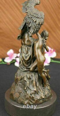 Art Deco Bronze Sculpture of Zeus and Eagle with Marble Figurine Base Opener