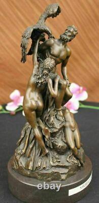 Art Deco Bronze Sculpture of Zeus and Eagle with Marble Figurine Base Opener