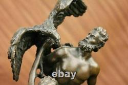 Art Deco Bronze Sculpture of Zeus and Eagle with Marble Figurine Base Opener