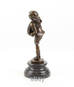 Art Deco Bronze Sculpture of a Boy with an Accordion by Lazzarone after DH Chiparus