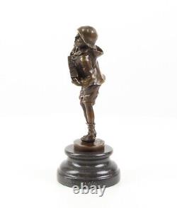 Art Deco Bronze Sculpture of a Boy with an Accordion by Lazzarone after DH Chiparus