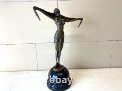 Art Deco Bronze Sculpture of a Dancer with a Scarf after Demetre Chiparus