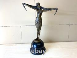 Art Deco Bronze Sculpture of a Dancer with a Scarf after Demetre Chiparus