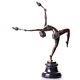 Art Deco Bronze Sculpture Of A Dancer With A Torch After Ferdinand Preiss