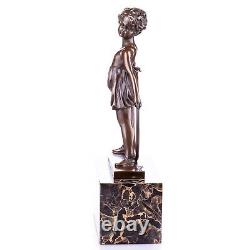 Art Deco Bronze Sculpture of a Girl with Hoop Circle after Ferdinand Preiss