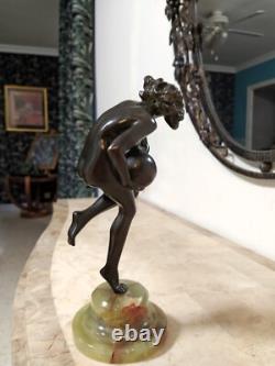 Art Deco Bronze Sculpture of a Nude Female Dancer in the Style of Claire Colinet, 1920–1930