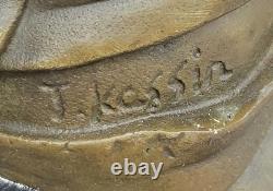 Art Deco Bronze Sculpture of a Violinist, Signed Decorative Musician Figurine