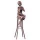 Art Deco Bronze Sculpture Of A Woman On A Stool After Demetre Chiparus