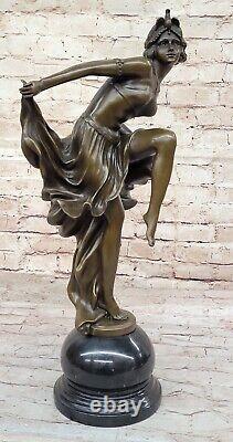 Art Deco Bronze Sign Dancer Belly Statue Sculpture Home Office Decor
