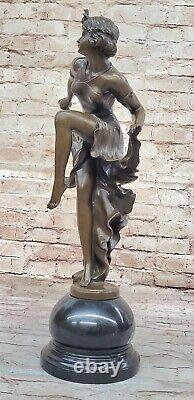 Art Deco Bronze Sign Dancer Belly Statue Sculpture Home Office Decor