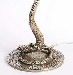 Art Deco Bronze Snake Silver Lamp