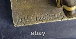 Art Deco Bronze Statue Figurine Sculpture Signed Chiparus LRG