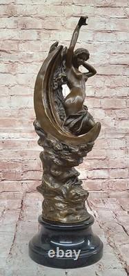 Art Deco Bronze Statue Venus on the Moon by Milo Nude Woman Sculpture Figurine Sale
