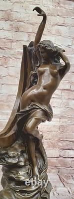 Art Deco Bronze Statue Venus on the Moon by Milo Nude Woman Sculpture Figurine Sale