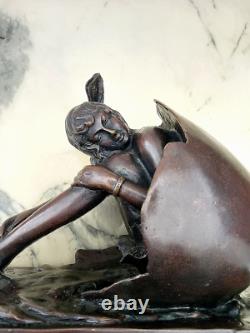 Art Deco Bronze Statue - Young Woman Emerging from an Egg - After Bruno Zach