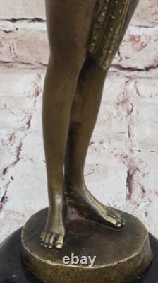 Art Deco Bronze Statue of Dancer Palmyra Signed Chiparus Cast Figurine
