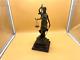 Art Deco Bronze Statue Of Justice On Black Marble After Mayer