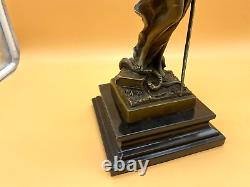 Art Deco Bronze Statue of Justice on Black Marble after Mayer