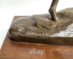 Art Deco Bronze Statue with Double Patina by Alexandre Morlon: Confidence to a Friend