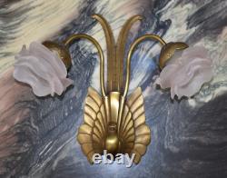 Art Deco Bronze Wall Sconce by Charles Ranc Paradise Bird