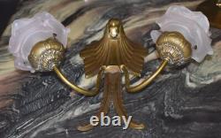 Art Deco Bronze Wall Sconce by Charles Ranc Paradise Bird