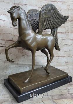 Art Deco Bronze Winged Pegasus Horse Statue by Aldo Vitaleh