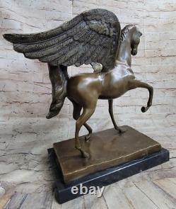 Art Deco Bronze Winged Pegasus Horse Statue by Aldo Vitaleh