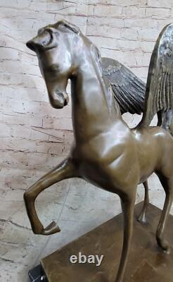 Art Deco Bronze Winged Pegasus Horse Statue by Aldo Vitaleh