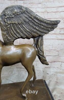 Art Deco Bronze Winged Pegasus Horse Statue by Aldo Vitaleh