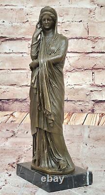 Art Deco Bronze Woman Sculpture by J. La Fait Collection Figurine