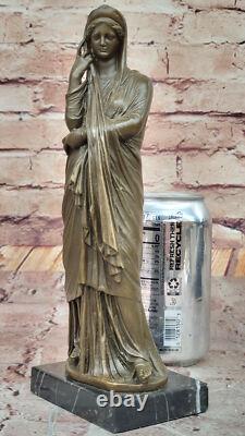 Art Deco Bronze Woman Sculpture by J. La Fait Collection Figurine