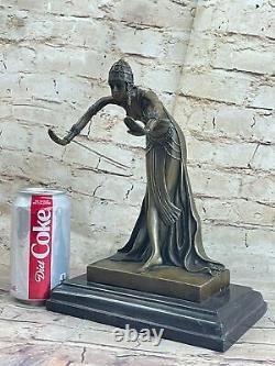 Art Deco Bronze Woman Signed Chiparus Museum Quality on Marble Base Sale