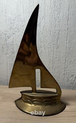 Art Deco Bronze and Brass Bookends with Sails