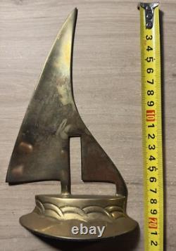 Art Deco Bronze and Brass Bookends with Sails