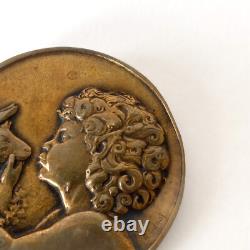 Art Deco Brooch Medal The Faun with the Antelope by François M. Thénot 1930s