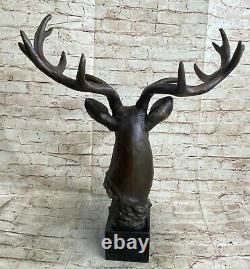 Art Deco Buck Renne Élan Cerf 24 Statue Bronze Figure Sculpture Gift