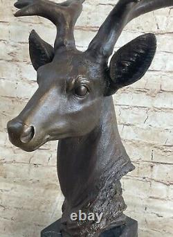 Art Deco Buck Renne Élan Cerf 24 Statue Bronze Figure Sculpture Gift