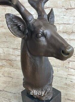 Art Deco Buck Renne Élan Cerf 24 Statue Bronze Figure Sculpture Gift