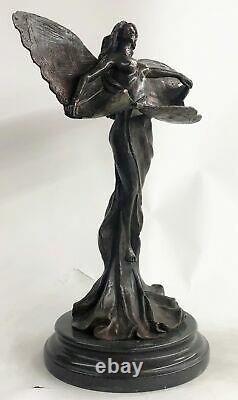 Art Deco Butterfly Angel Nymph Fairy Collection Fantasy Bronze Marble Statue