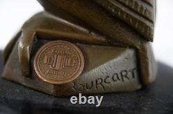 Art Deco Car Mascot Bronze Sculpture Parrot After E. Bourcart